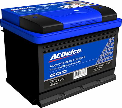 ACDelco EFB 19380008 (6СТ-77 EFB) 77 А/ч 720 А, прямая полярность, 278×175×190 мм