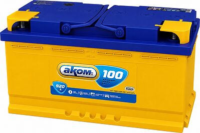АКОМ Standart 6СТ-100 VL (6CT-100.1 LA) 100 А/ч 920 А, прямая полярность, 353×175×190 мм, EAN 4607034730147