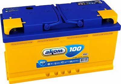 АКОМ Standart 6СТ-100 VL (6CT-100.1 LA) 100 А/ч 920 А, прямая полярность, 353×175×190 мм, EAN 4607034730147