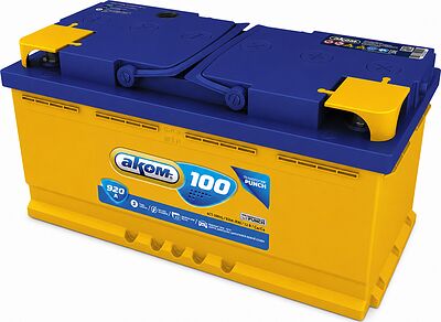 АКОМ Standart 6CT-100.0 LA 100 А/ч 920 А (EN), обратная полярность, 353×175×190 мм