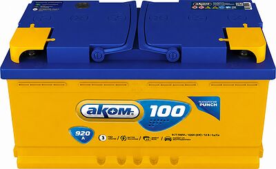 АКОМ Standart 6CT-100.0 LA 100 А/ч 920 А (EN), обратная полярность, 353×175×190 мм
