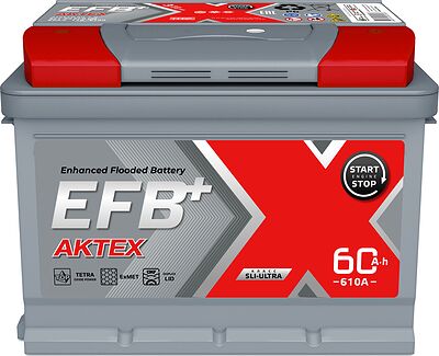 Актех EFB+ ATSEFB 60-3-R 60 А/ч 610 А (EN), обратная полярность, корпус L2, 242×175×190 мм
