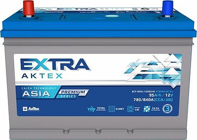 Аккумулятор АкТех Extra Premium Asia ATEXPA 110-3-R 110 А·ч 840 А (JIS), обратная полярность, корпус D31, 306×175×225 мм, 125D31L