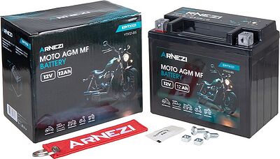 Arnezi Moto AGM E9YTX121 12 А/ч 150 А (EN), прямая полярность, 150×86×130 мм