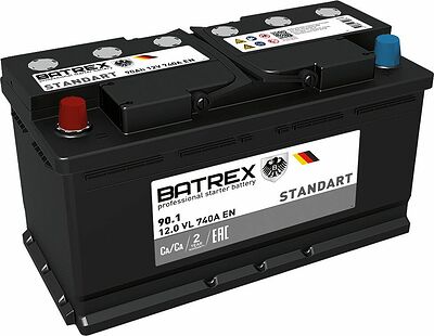Batrex Standart 6СТ-90.1 VL 90 А/ч 740 А (EN), прямая полярность (352x175x190)