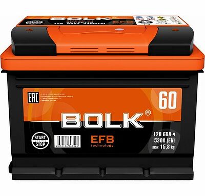 Bolk EFB Stop&Go BEFB 60-3-L 60 А/ч 530 А (EN), прямая полярность, 242×175×190 мм, L2
