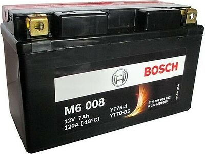 Bosch M6 008 0 092 M60 080 7 А/ч 120 А (−18 °C), прямая полярность (150x65x93)