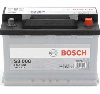Bosch S3 0 092 S30 080 70 А/ч 640 А (EN), обратная полярность, 278×175×190 мм