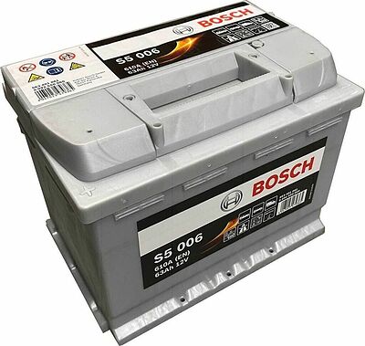 Bosch S5 0 092 S50 060 63 А/ч 610 А (EN), прямая полярность, 242×175×190 мм