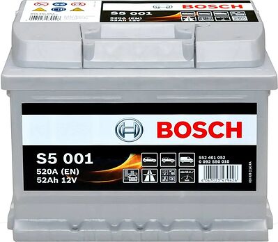 Bosch S5 0 092 S50 010 52 А/ч 520 А (EN), обратная полярность, 207×175×175 мм