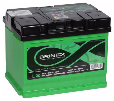 Brinex BY BRI600B 60 А/ч 600 А (EN), обратная полярность, 242×175×190 мм, L2