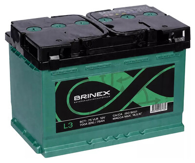 Brinex Standard 075 132 K11 BR 75 А/ч 700 А (EN), обратная полярность, корпус L3, 278×175×190 мм