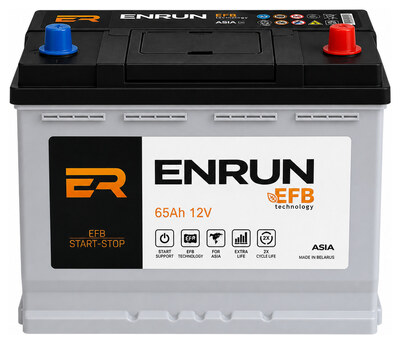 ENRUN JIS EFB Start-Stop EAE650 65 А/ч 650 А (EN), обратная полярность, 230×179×225 мм, D23