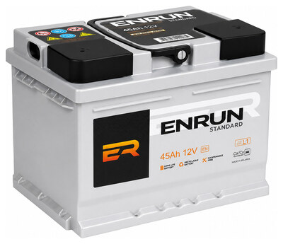 ENRUN Standard ES450 45 А/ч 420 А (EN), обратная полярность, 207×175×175 мм, LB1