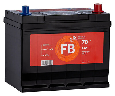 FB JIS 85D26L 70 А·ч 620 А (EN), обратная полярность, 258x175x220 мм