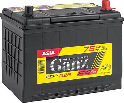 GANZ PRO-Line JIS G1180750 75 А·ч 700 А (EN), обратная полярность, 258x173x220 мм