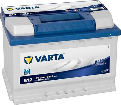 Varta Blue Dynamic E12 74 А/ч, 680 А (EN), прямая полярность (275x175x190), код 574013068