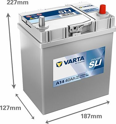 Varta Dynamic SLI A14 40 А/ч 330 А (EN), обратная полярность, 187x127x227 мм, ETN 540126033