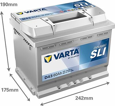 Varta Dynamic SLI D43 60 А/ч 540 А (EN), прямая полярность, 242×175×190 мм, ETN 560127054