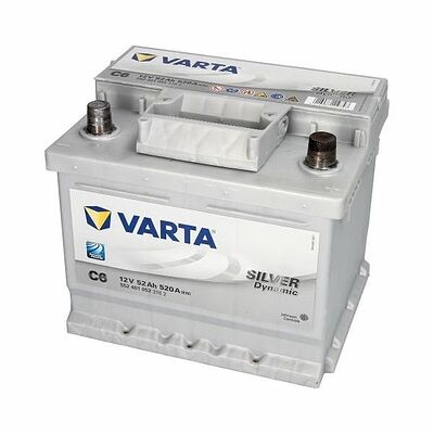 Varta Silver Dynamic C6 5524010523162 52 А·ч 520 А (EN), обратная полярность R+, стандартные конические клеммы, B13, корпус T4/LB1, 207×175×175 мм