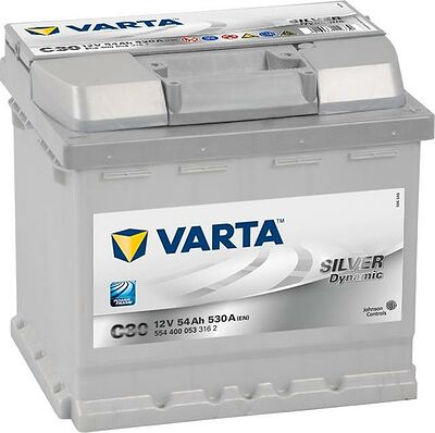 Varta Silver Dynamic C30 54 А/ч, 530 А (EN), обратная полярность (207x175x190), код 554400053