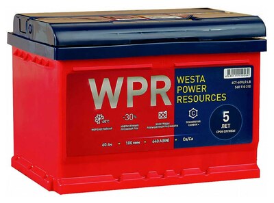 WPR Premium 560 110 310 60 А/ч 640 А (EN), обратная полярность, 242×175×175 мм