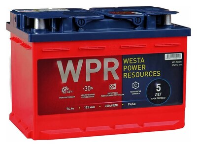 WPR Premium 574 111 310 74 А/ч 760 А (EN), прямая полярность, 276×175×190 мм