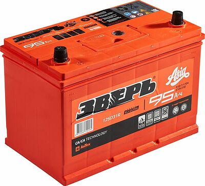 Аккумулятор Зверь ASIA ZVKA403R 40 А·ч 450 А (EN), обратная полярность, корпус B20, 198×129×223 мм, 55B20L