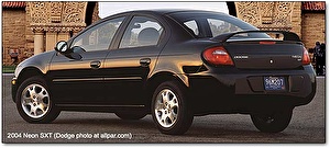 Размер колёс на Dodge Neon 2004 Подбор шин на Dodge Neon 2004