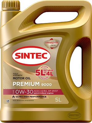 Sintec Premium 9000 0W-30 SAE SP/CF A3/B4 5л