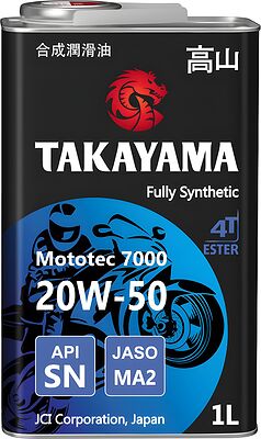 Takayama Mototec 7000 4T MA-2 20W-50 SAE SN JASO MA 1л