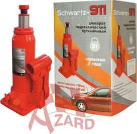 Домкрат гидравлический бутылочный SCHWARTZ-911 2 т (180-345 мм), картонная коробка Домкрат гидравлический бутылочный SCHWARTZ-911 2 т (180-345 мм), картонная коробка