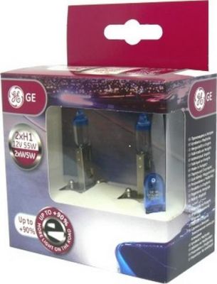 Лампа H1 12V- 55W (P14,5s) ( +90% света) Megalight Ultra +90 +W5W (501NB) (к.уп. по 2шт.) GE
