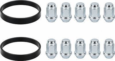 Комплект крепежа Alutec/Rial №95: 10 закрытых гаек M12x1,5x34 и 2 кольца 76/64,2 мм, чёрные