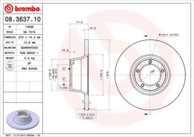 AP 14088 тормозной диск на FORD TRANSIT c бортовой платформой/ходовая часть (V_ _)