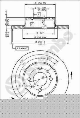 AP 14125 тормозной диск на FIAT CROMA (154)