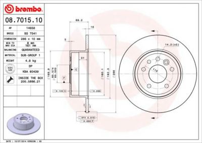 AP 14658 тормозной диск на OPEL VECTRA B (36_)