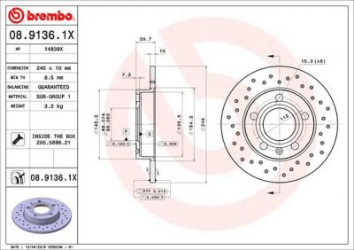 AP 14839 X тормозной диск на AUDI A4 (8E2, B6)