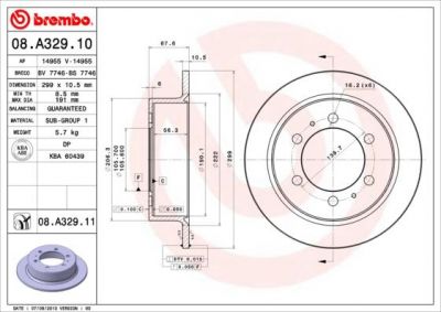 AP 14955 V тормозной диск на SSANGYONG MUSSO (FJ)