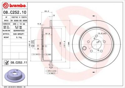 AP 15074 тормозной диск на SUBARU FORESTER (SH)