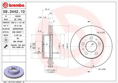 AP 20040 тормозной диск на VOLVO 240 Kombi (P245)