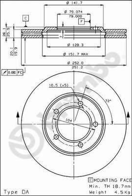 AP 20247 тормозной диск на TOYOTA HIACE I Wagon (LH1_, RH1_, LH3_, RH3_, LH2_, RH2_)