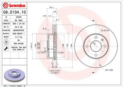 AP 24228 тормозной диск на FORD SIERRA (GBG, GB4)