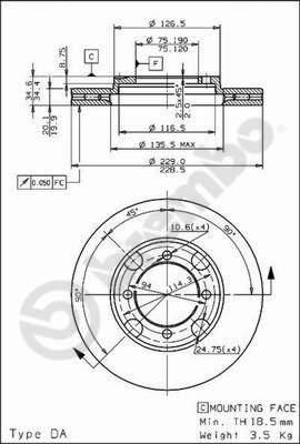 AP 24261 тормозной диск на MAZDA 626 II (GC)