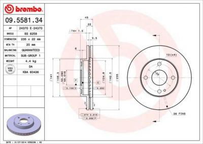AP 24370 E тормозной диск на MAZDA 323 C IV (BG)
