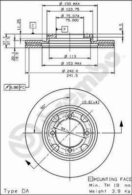 AP 24405 тормозной диск на MAZDA 626 III Hatchback (GD)