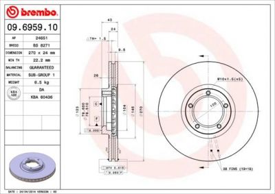 AP 24651 тормозной диск на FORD TRANSIT c бортовой платформой/ходовая часть (E_ _)