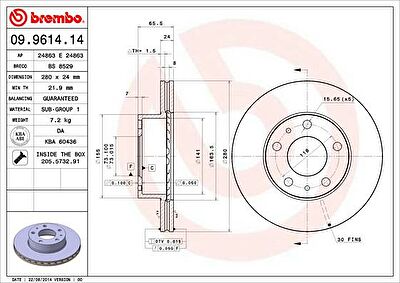 AP 24863 E тормозной диск на PEUGEOT BOXER автобус (230P)