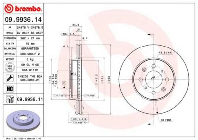 AP 24978 E тормозной диск на HONDA CIVIC VII седан (ES)