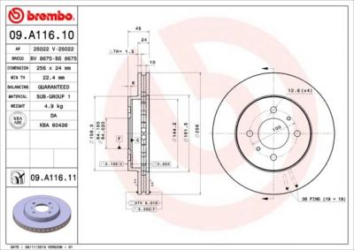 AP 25022 V тормозной диск на MITSUBISHI COLT IV (CA_A)